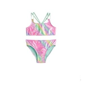 SO® Rainbow Bikini Top & Bottoms Swim Set Size 16